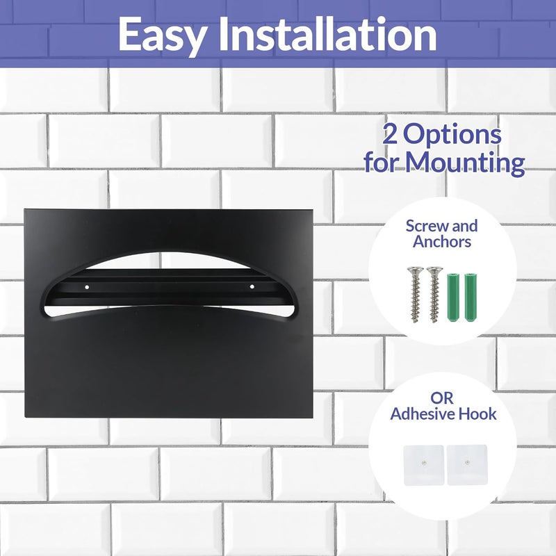 stardrix Stainless Steel Toilet Seat Cover Dispenser, Wall Mount Single or 1/2 Fold Large Capacity Toilet Seat Covers Holder for Commercial and Residential, Matt Black - Image 5